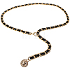 1Pc Alloy PU Leather Braided Waist Chains for Woman AJEW-CL0005-49A-1