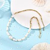 Natural Baroque Keshi Pearl Peanut Graduated Beaded Necklaces for Women NJEW-JN06489-1