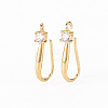 Brass Micro Pave Clear Cubic Zirconia Earring Hooks ZIRC-S068-003-NF-1