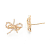 Clear Cubic Zirconia Bowknot Stud Earrings EJEW-N012-54-3