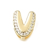 Brass Micro Pave Clear Cubic Zirconia Initial Spacer Bars KK-E802-34G-V-1