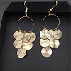 Alloy Flat Round Tassel Dangle Earrings FS-WG24F11-01-2