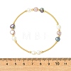 Nuggets Natural Cultured Freshwater Pearl & Brass Beaded Copper French Wired Bangles BJEW-JB13980-4