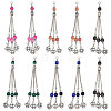 10Pcs 10 Colors Tibetan Style Zinc Alloy with Resin Bead Tassel Big Pendants TIBEP-PH0001-92-1