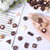 SUNNYCLUE 60Pcs 15 Styles Opaque Resin Imitation Chocolate Cabochons CRES-SC0002-67-3