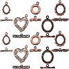 10 Sets 5 Styles Brass Toggle Clasps KK-FH0004-14-1