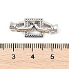 Brass Micro Pave Clear Cubic Zirconia Fold Over Clasps KK-U059-18P-3