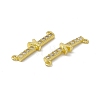 Rack Plating Brass Micro Pave Clear Cubic Zirconia Connector Charms KK-C007-37G-Y-3
