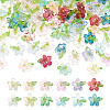 120Pcs 12 Colors Transparent Glass Pendants PALLOY-TAC0269-1