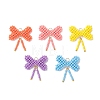 Glass Seed Beaded Bowknot Pendants PALLOY-MZ01055-1