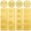 CRASPIRE 40 Sheets 4 Styles Self Adhesive Gold Foil Embossed Stickers DIY-CP0010-39-1
