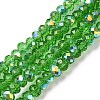 Electroplate Transparent Glass Beads Strands EGLA-A046-01A-03-1