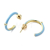 Real 18K Gold Plated Brass Ring Stud Earrings EJEW-L268-014G-01-2