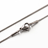Classic Plain 304 Stainless Steel Mens Womens Snake Chain Necklaces STAS-M174-018P-B-1