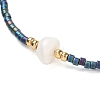 Glass Imitation Pearl & Seed Braided Bead Bracelets WO2637-02-2