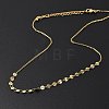 Brass Cable & Flat Sequin Chains Necklaces for Women NJEW-D302-40G-3