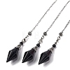 Natural & Synthetic Gemstone Rhombus Faceted Poined Dowsing Pendulums G-Q184-05AS-2