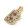 Brass Micro Pave Cubic Zirconia Pendants ZIRC-P121-01G-B-2