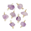 Raw Rough Natural Druzy Amethyst Connector Charm PALLOY-JF06042-1