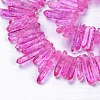 Natural Crackle Quartz Crystal Dyed Beads Strands G-I345-03A-3