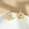 Brass Micro Pave Clear Cubic Zirconia Stud Earrings EJEW-R016-26G-09-3