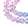 Gradient Color Baking Painted Glass Bead Strands DGLA-A039-T6mm-A06-2