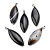 Natural Black Banded Agate(Dyed & Heated) Big Pendants G-F820-06P-1