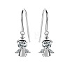 Brass Clear Cubic Zirconia Dangle Earrings WG307C1-02-2