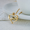 304 Stainless Steel Heart with Arabic Pendant Necklaces WGC6A2A-05-1
