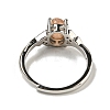 Oval Natural Sunstone Adjustable Rings RJEW-Q818-01P-02A-4