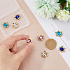 DICOSMETIC 8Pcs 4 Colors Brass Cubic Zirconia 2-Loop Pendants KK-DC0003-51-3