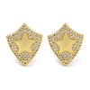 Rack Plating Brass Micro Pave Clear Cubic Zirconia Stud Earrings EJEW-I313-18B-G-1