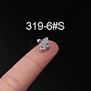 316L Surgical Stainless Steel Clear Cubic Zirconia Cartilage Earrings WG107EC-06-1