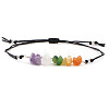 Natural Mixed Gemstone Chips & Brass Beads Link Bracelets CL3934-1-1