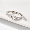 S925 Sterling Silver Adjustable Letter Rings for Women RJEW-M068-01P-W-5