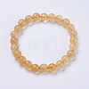 Natural Citrine Beaded Stretch Bracelets BJEW-I253-8mm-21-7