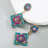 Bohemia Alloy Rhinestone Stud Dangle Earrings for Women WG793A0-01-1