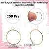 SUNNYCLUE 150Pcs 316 Surgical Stainless Steel Hoop Earring Findings STAS-SC0007-18-2