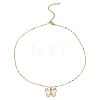 Butterfly Light Gold Brass Micro Pave Cubic Zirconia Pendant Necklaces NJEW-E105-05KCG-01-2