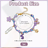 Natural Amethyst & Acrylic Imitation Pearl & Alloy Enamel Beads Charm Bracelets for Women HJEW-OC00402-2