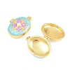 Brass Locket Pendants KK-D232-01G-3