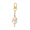 Star 304 Stainless Steel Macrame Chain Pouch Empty Stone Holder Pendant Decoration HJEW-JM02078-1