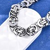 304 Stainless Steel Byzantine Chain Bracelets for Women Men BJEW-R018-22P-02-4