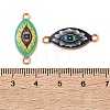 Printed Flower Alloy Enamel Evil Eye Links Connector Charms FIND-G118-03G-3
