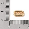 Rectangle Brass Micro Pave Clear Cubic Zirconia Charms KK-B100-053C-G-3