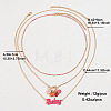 Zinc Alloy Enamel LOVE Baby Pendant 3 Layer Necklaces for Women FS-WGECD5D-02-3