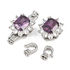 Brass Pave Cubic Zirconia Fold Over Clasps CU-CBAA6E8-09P-2