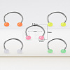 5Pcs 316L Surgical Stainless Steel & Opaque Acrylic Round Ball Circular/Horseshoe Barbell Nose Rings WG9532E-04-1