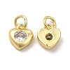 Brass Micro Pave Clear Cubic Zirconia Charms KK-E068-VB236-1