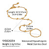 304 Stainless Steel Pave Clear Cubic Zirconia Flat Round Hand Chain Finger Ring Bracelets for Women OK9358-6